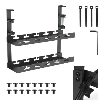 Maclean MC-104 B zemgalda kabeļu organizators, 2 līmeņi, melns
