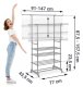 Massido 686300 Adjustable Clothes Rack with Wheels, Black