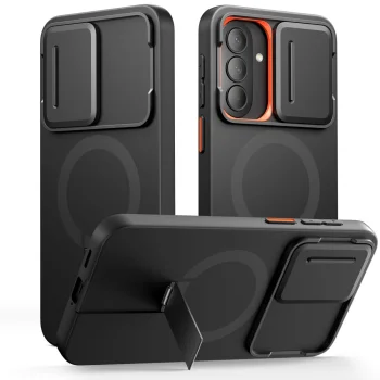 Tech-Protect Kevlar Aura MagSafe vāciņš Samsung Galaxy A57, melns/oranžs