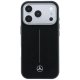 Mercedes Leather Semi Wrap Iconic Line MagSafe vāciņš iPhone 17 Pro Black
