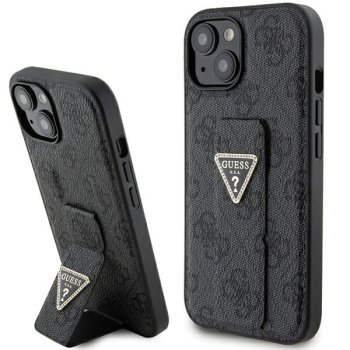 Guess Grip Stand 4G Triangle Strass apvalks iPhone 15 - melns | case for black