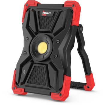 Светодиодный рабочий фонарь с динамиком Perfectpro L-100, Красно-черный