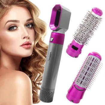 Hot air brush 3 in 1 with 3 styling heads, 1000W, grey pink