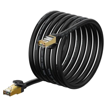Baseus Speed Seven ātrgaitas tīkla kabelis RJ45 10Gbps 5m melns (WKJS010501) | High Network Cable Black