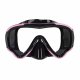 Panoramic Snorkeling Mask and Dry Top Snorkel Set, pink-black