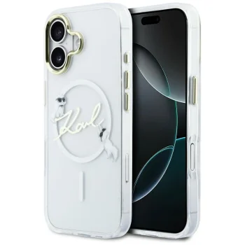 Karl Lagerfeld IML Choupettes Karl Script Logo MagSafe чехол для iPhone 17 – прозрачный