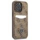 Guess 4G Triangle Logo Cardslot vāciņš iPhone 13 / 13 Pro - Brūns