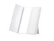 Folding Cosmetic Mirror with LED Light and Stand, White