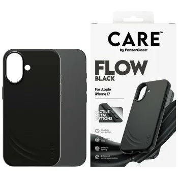 PanzerGlass iPhone 17 vāciņš CARE Feature FLOW MagSafe, melns