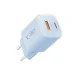 Tech-Protect NCM33W divu pieslēgvietu tīkla lādētājs PD30W/QC3.0, zils