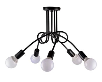 Modern 5-light chandelier, black