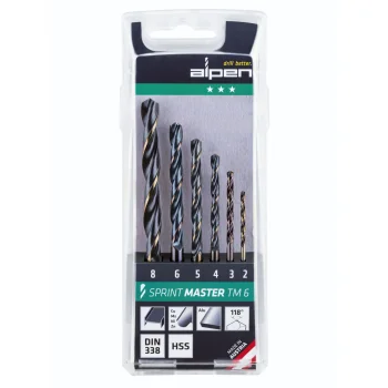 Alpen Sprint Master TM 6 metāla urbju komplekts HSS 2–8 mm (6 gab.)