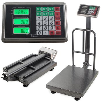 Elektroniskie noliktavas svari 300kg ar atzveltni un LCD displeju