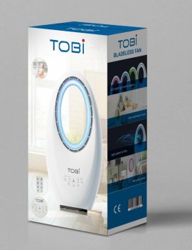 Bladeless Tower Fan with Remote Control and Touch Panel