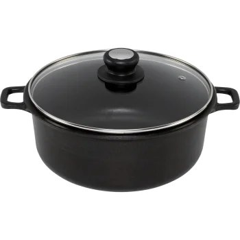 de Buyer Choc Extreme Saucepot with Glass Lid 28 cm, Induction, Black