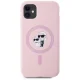 Чехол Karl Lagerfeld Silicone Karl&Choupette MagSafe для iPhone 11 6.1\", розовый