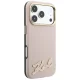 Karl Lagerfeld Grained with Resin Signature Logo MagSafe vāciņš priekš iPhone 18 Pro / 17 Pro, rozā