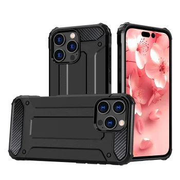 Hybrid Armor Case for iPhone 16 Pro Max, Black