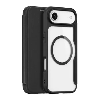 Dux Ducis iPhone 17 Air atverams vāciņš maciņš grāmatiņa Skin X Pro MagSafe, melns