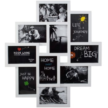 Large 3D Photo Frame for 10 Photos, White