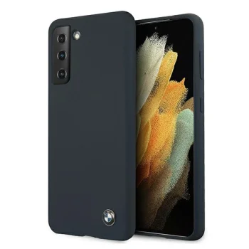 Чехол BMW для Samsung Galaxy S21+ Silicone Signature, темно-синий