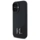Karl Lagerfeld iPhone 16 vāciņš Silicone Shadow Metal Initial MagSafe, melns