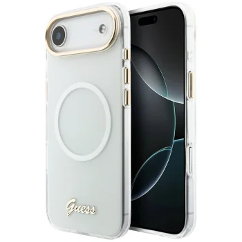 Guess IML Gradient Script Metal MagSafe vāciņš priekš iPhone Air, balts