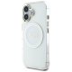 Guess IML Metal Colored Circle MagSafe Case for iPhone 16 White