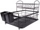 2-Tier Dish Drying Rack with Tray, Black