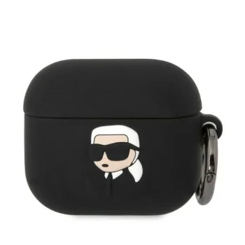 Karl Lagerfeld Silicone Karl Head 3D vāciņš AirPods 3 - Melns