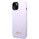 Чехол Guess для iPhone 14 Silicone Vintage Gold Logo, фиолетовый