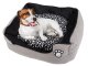 Plush Pet Bed with Removable Cushion, 60x50 cm, Grey/Black
