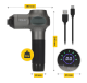 4Fizjo 1198 Massage Gun Active, 30W, 8 Attachments