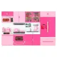 Leļļu virtuves mēbeļu komplekts 4 segmenti ar LED un skaņu, 48 cm