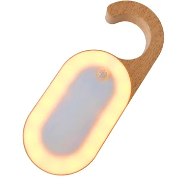 LED nakts lampa ar pakaramo un kustību sensoru, silta gaisma, brūna