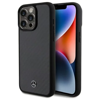 Mercedes Carbon Fiber Dynamic Case for iPhone 15 Pro Max - Black