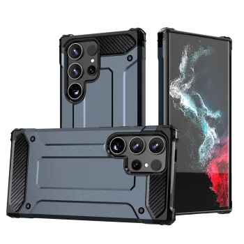 Samsung Galaxy S24 Ultra (SM-S928) Armor Guard Plastic + TPU Hybrid Case Cover, Blue | Telefona Vāciņš Maciņš...