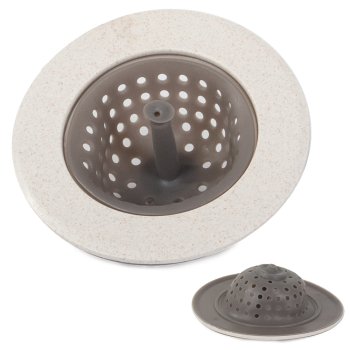 Drain Stopper Sink Strainer Silicone Bathtub Drain Cover, Beige