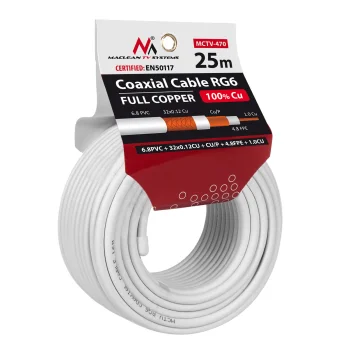 Maclean MCTV-470 koaksiālais kabelis RG6 Cu 25m