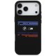 BMW M silikona maciņš ar horizontālām līnijām un MagSafe iPhone 17 Pro Max – melns | Phone Case Cover