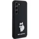 Karl Lagerfeld Samsung Galaxy S24 Case Silicone Choupette Metal Pin, Black