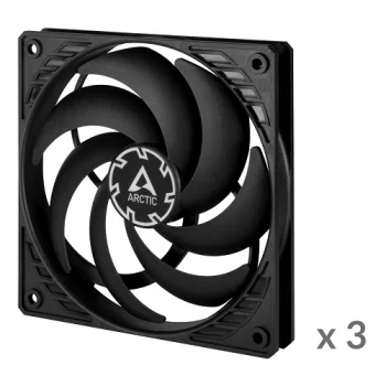 ARCTIC P12 Slim PWM PST 120mm datora korpusa ventilatori, melni, 3 gab.