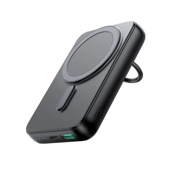 Joyroom JR-W050 10000mAh 20W MagSafe bezvadu ārējais akumulators ar gredzenu un statīvu, melns