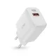Сетевое зарядное устройство Tech-Protect C20W USB-C PD 20W / USB-A QC 3.0, белое
