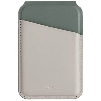 Магнитный RFID-кошелек Uniq Lyden DS с подставкой для телефона - бежевый...