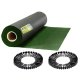 Heavy Duty Weed Barrier Fabric Plonos 5.25 x 164 ft 90g/m² with 100 Staples, Black-Green