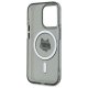 Karl Lagerfeld iPhone 15 Pro Case IML Metal Choupette Head MagSafe, Black