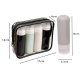 Trizand 25760 Travel Toiletry Bag with Bottles, Transparent/Black