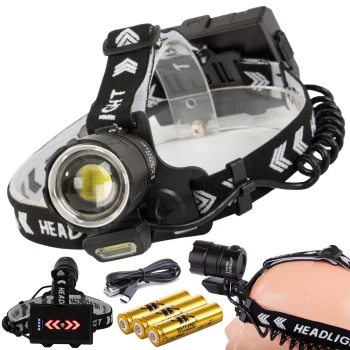 Bailong T37-P360 LED CREE XHP360 galvas lukturis ar Powerbank funkciju