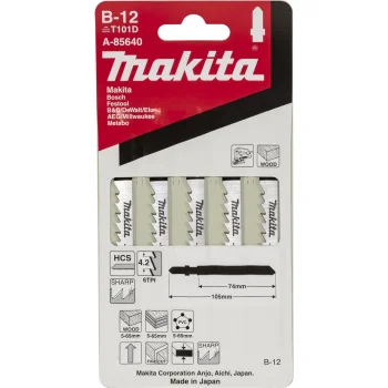 Набор пилок для лобзика Makita B-12 A-85640, 5 шт.